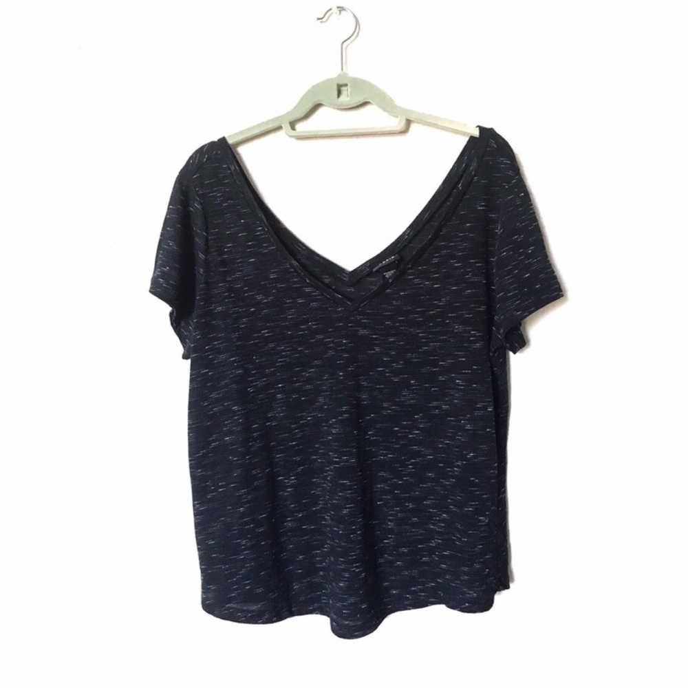 Torrid Dark Heather Grey Plunging V-Neck Tee
